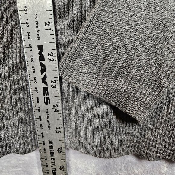 Liz Claiborne Turtle Knit Sweater Gray Lavender Cream Womens XL Career Nerd 70's - Picture 6 of 9